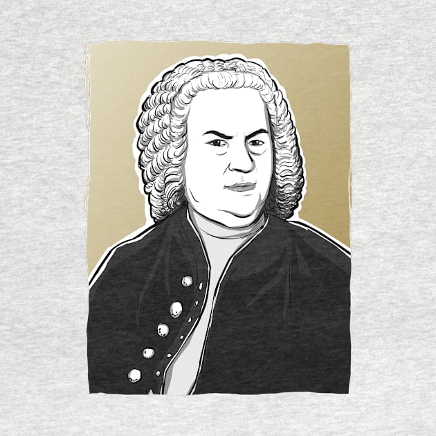 Johann Sebastian Bach in black, white and gold by Bach4you